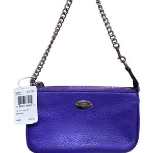 Coach Nolita Purple Leather Pebbled Wristlet